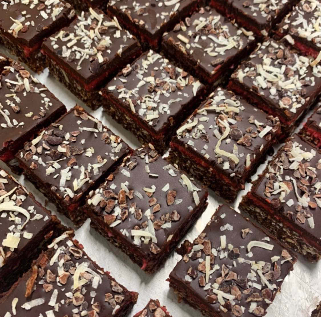 Raw Vegan Raspberry & Cacao Slice - Kiss Kiss Artisan Foods