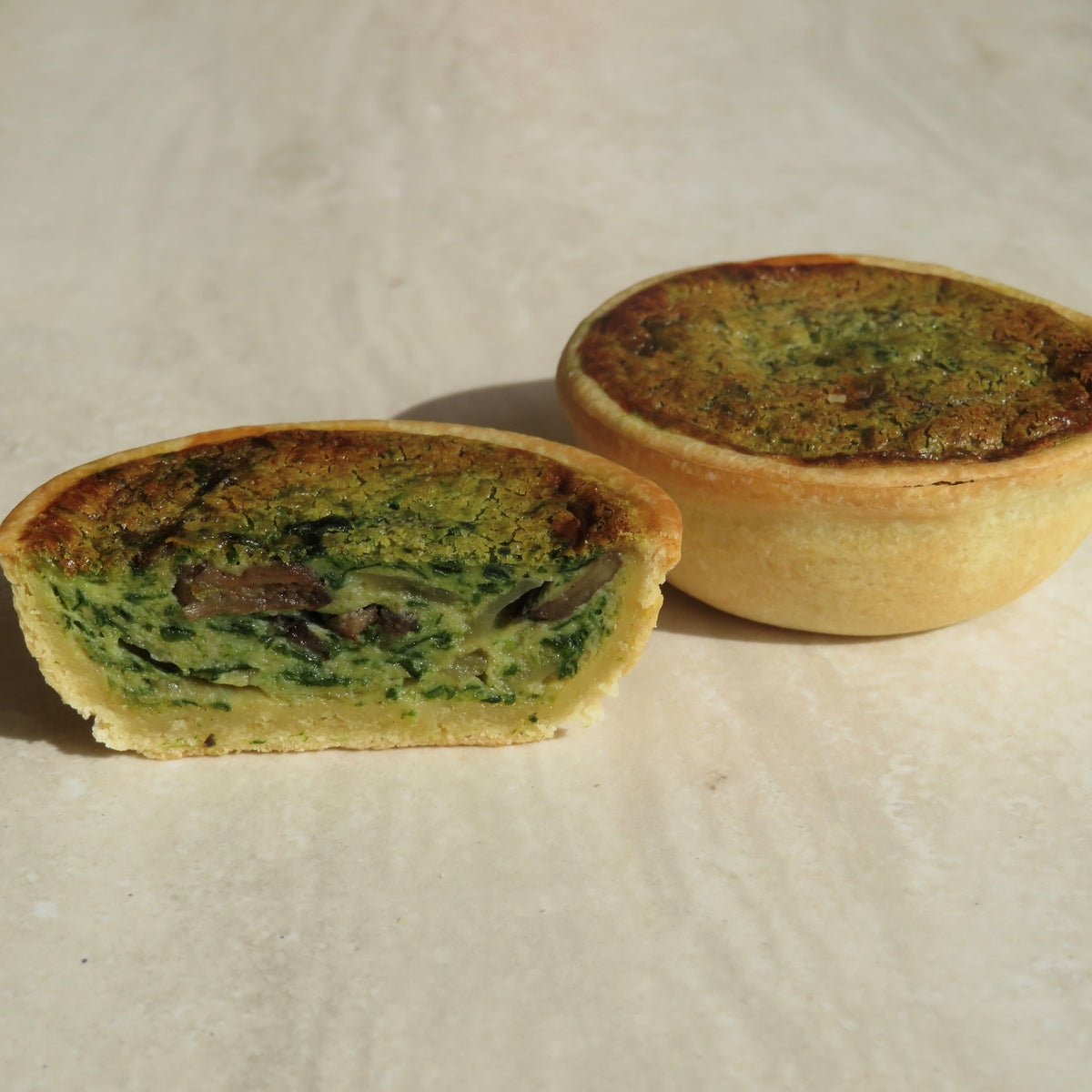 Mushroom & Spinach Quiche - Kiss Kiss Artisan Foods