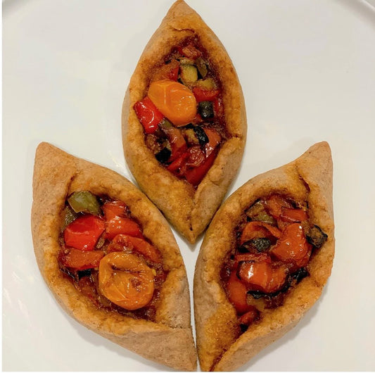 Spanish Mediterranean Vegetable Pide - Kiss Kiss Artisan Foods