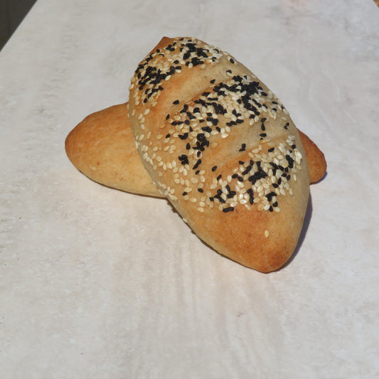 Panini Rolls Black & White Sesame Seeds - Kiss Kiss Artisan Foods