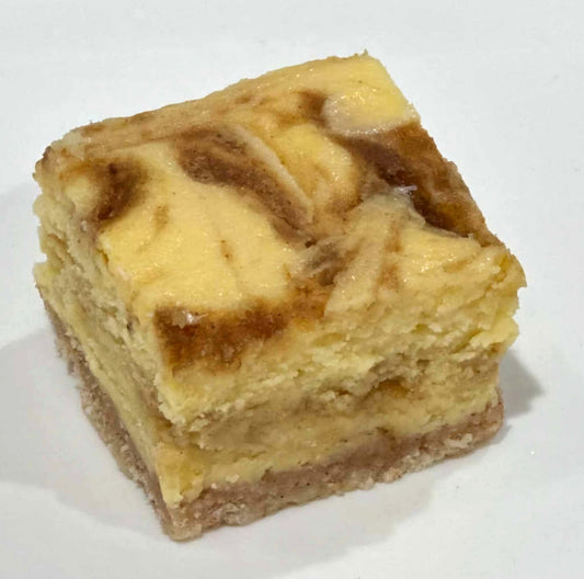 Cinnamon Bun Baked Cheesecake - Kiss Kiss Artisan Foods