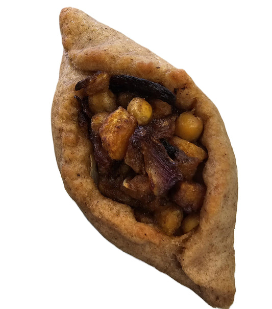 Moroccan Spiced Chickpea & Pumpkin Pide - Kiss Kiss Artisan Foods
