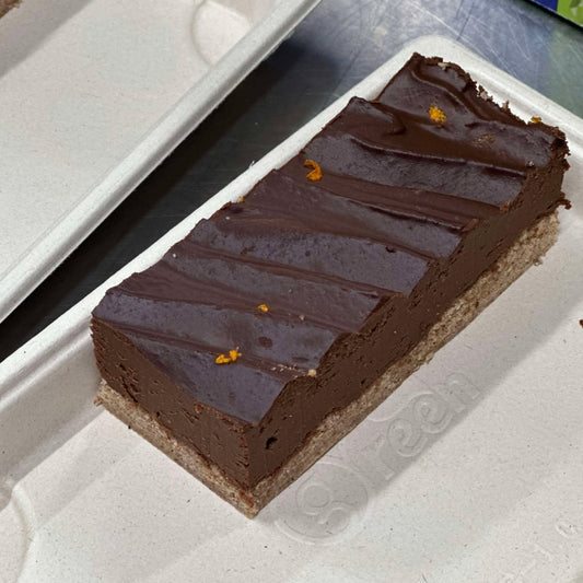 Vegan Orange & Cacao Cheesecake Slice - Kiss Kiss Artisan Foods