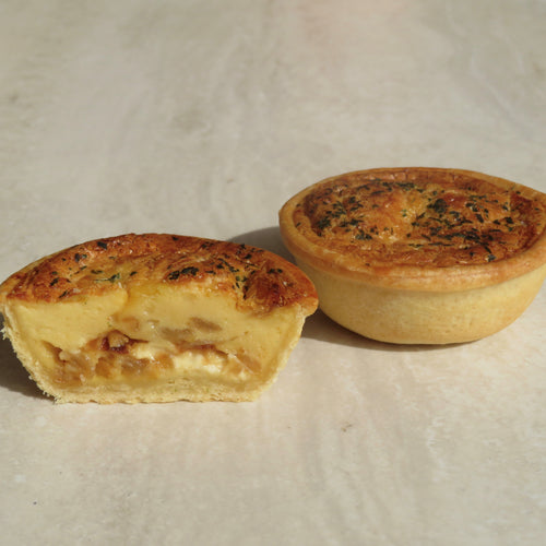 Caramelised Onion & Goats Cheese Quiche - 12 pack - Kiss Kiss Artisan Foods